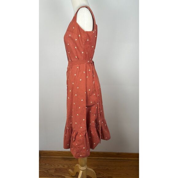 Vintage 60s 70s Calico Floral Prairie Romantic Dress Pinafore Cottagecore S - Picture 3 of 6